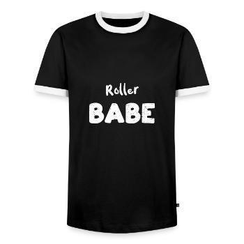 Roller Babe - Patinage - T-shirt contrasté Homme - noir/blanc - Devant - AI Model Female 172 light (172cm) & AI Model Male 178 light (178cm)