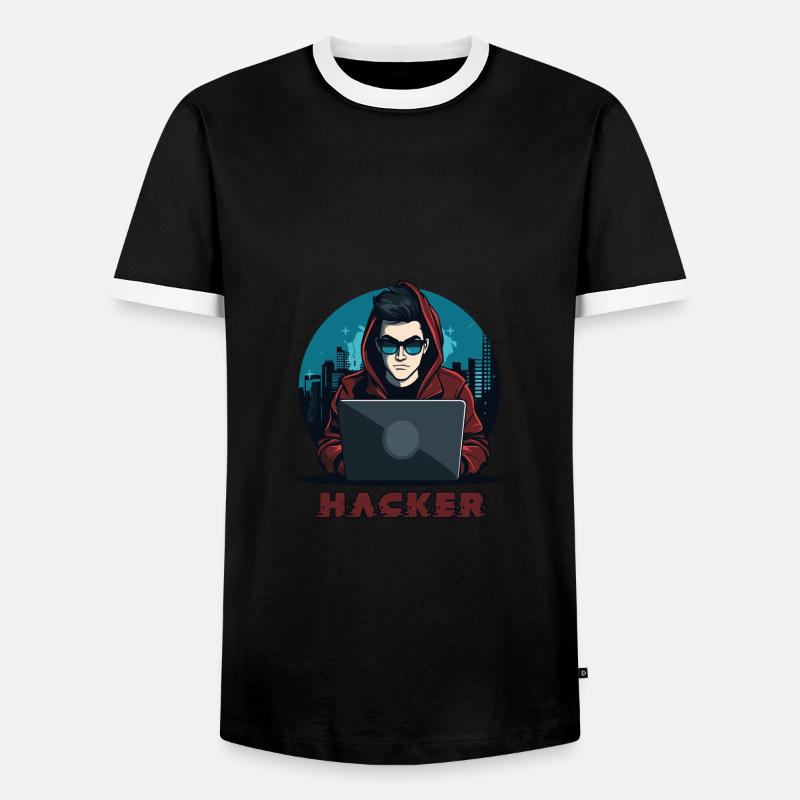 Hacker Sunglasses Hacker Anonymous Hacker - Men's Ringer Shirt - black/white
