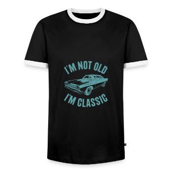 I'm Not Old I'm Classic Classic Car Oldtimer - Männer Kontrast-T-Shirt - Schwarz/Weiß - Vorne - AI Model Female 172 light (172cm) & AI Model Male 178 light (178cm)
