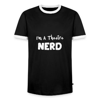 I'm A Theatre Nerd - Music - Männer Kontrast-T-Shirt - Schwarz/Weiß - Vorne - AI Model Female 172 light (172cm) & AI Model Male 178 light (178cm)
