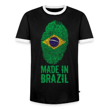 Made in Brazil / Made in Brazil Brasil - T-shirt contrasté Homme - noir/blanc - Devant - AI Model Female 172 light (172cm) & AI Model Male 178 light (178cm)