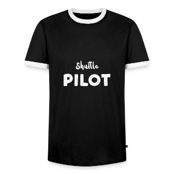 Shuttle Pilot - Crafting - Men's Ringer Shirt - black/white - Front - AI Model Female 172 light (172cm) & AI Model Male 178 light (178cm)