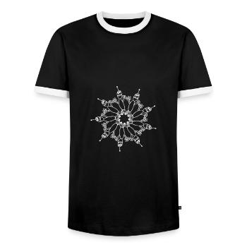 Robot Star - T-shirt contrasté Homme - noir/blanc - Devant - AI Model Female 172 light (172cm) & AI Model Male 178 light (178cm)