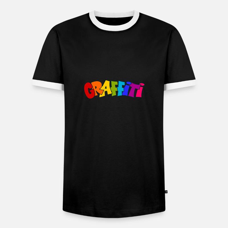 Graffiti - Männer Kontrast-T-Shirt - Schwarz/Weiß