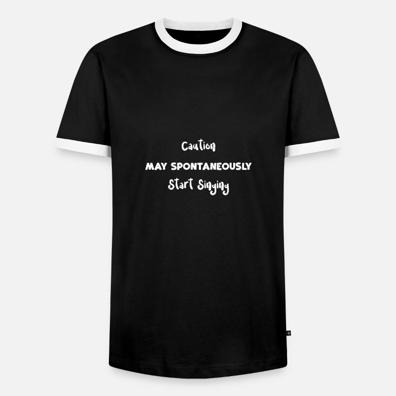Caution May Spontaneously Start... - Männer Kontrast-T-Shirt - Schwarz/Weiß