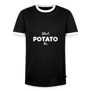 Sweet Potato Pie - Thanksgiving - Men's Ringer Shirt - black/white - Front - AI Model Female 172 light (172cm) & AI Model Male 178 light (178cm)