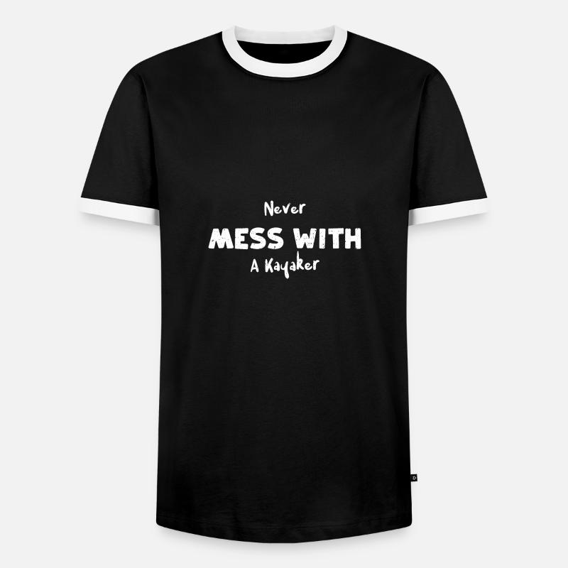 Never Mess With A Kayaker - Männer Kontrast-T-Shirt - Schwarz/Weiß