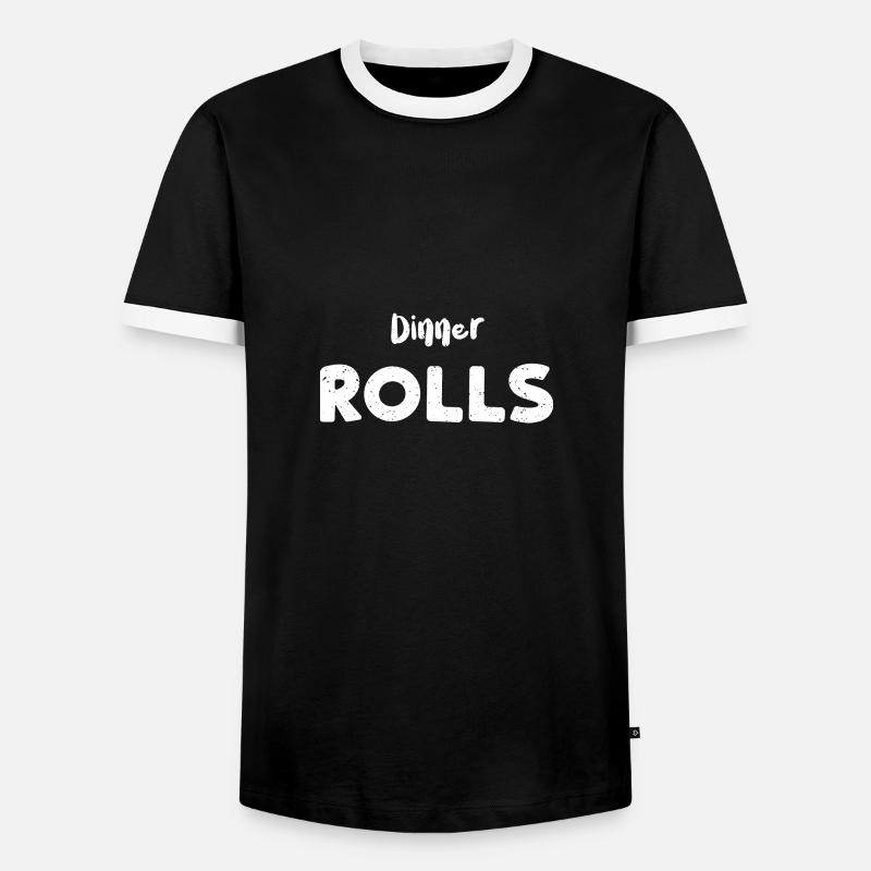 Dinner Rolls - Thanksgiving - Men's Ringer Shirt - black/white