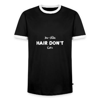 Jiu-Jitsu Hair Don't Care - Hair - Männer Kontrast-T-Shirt - Schwarz/Weiß - Vorne - AI Model Female 172 light (172cm) & AI Model Male 178 light (178cm)