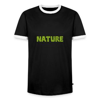 Nature - Men's Ringer Shirt - black/white - Front - AI Model Female 172 light (172cm) & AI Model Male 178 light (178cm)