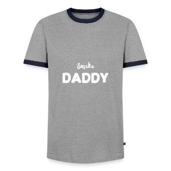 Smoke Daddy - BBQ - Männer Kontrast-T-Shirt - Grau/Navy  - Vorne - AI Model Female 172 light (172cm) & AI Model Male 178 light (178cm)