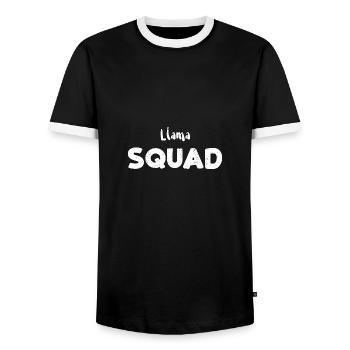 Llama Squad - Llamas - Men's Ringer Shirt - black/white - Front - AI Model Female 172 light (172cm) & AI Model Male 178 light (178cm)