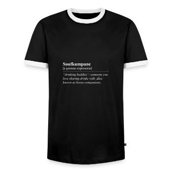 Compagnons de boisson Idiome allemand amusant - T-shirt contrasté Homme - noir/blanc - Devant - AI Model Female 172 light (172cm) & AI Model Male 178 light (178cm)