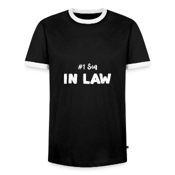 #1 Son In Law - Son - Men's Ringer Shirt - black/white - Front - AI Model Female 172 light (172cm) & AI Model Male 178 light (178cm)