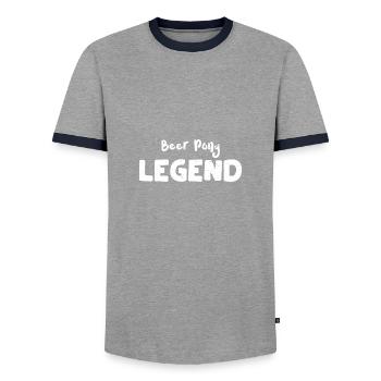 Légende du Beer Pong - Ping Pong - T-shirt contrasté Homme - gris/marine  - Devant - AI Model Female 172 light (172cm) & AI Model Male 178 light (178cm)