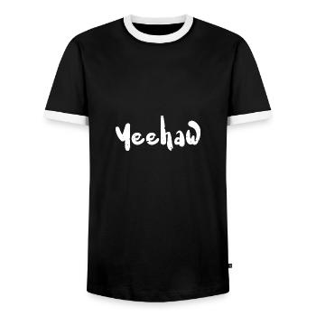 Yeehaw - Science - Men's Ringer Shirt - black/white - Front - AI Model Female 172 light (172cm) & AI Model Male 178 light (178cm)