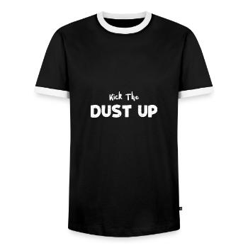 Kick The Dust Up - Texas - Männer Kontrast-T-Shirt - Schwarz/Weiß - Vorne - AI Model Female 172 light (172cm) & AI Model Male 178 light (178cm)