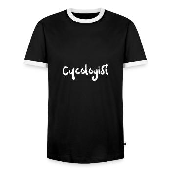 Cycologist - Bicycle - Männer Kontrast-T-Shirt - Schwarz/Weiß - Vorne - AI Model Female 172 light (172cm) & AI Model Male 178 light (178cm)