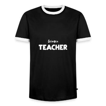 Professeur de sciences - Sciences - T-shirt contrasté Homme - noir/blanc - Devant - AI Model Female 172 light (172cm) & AI Model Male 178 light (178cm)