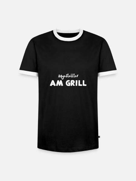 Angestellter Am Grill - BBQ - Männer Kontrast-T-Shirt - Schwarz/Weiß