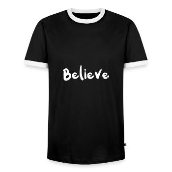 Croire - Bigfoot - T-shirt contrasté Homme - noir/blanc - Devant - AI Model Female 172 light (172cm) & AI Model Male 178 light (178cm)