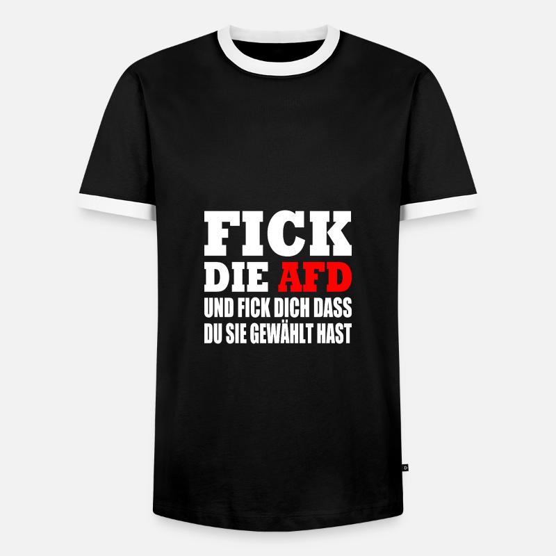 fick die afd - Männer Kontrast-T-Shirt - Schwarz/Weiß