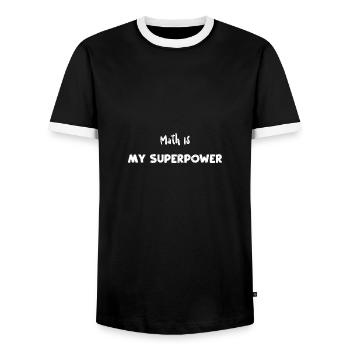 Math Is My Superpower - Math - Men's Ringer Shirt - black/white - Front - AI Model Female 172 light (172cm) & AI Model Male 178 light (178cm)