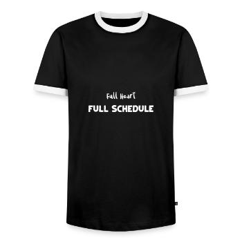 Horaire complet - T-shirt contrasté Homme - noir/blanc - Devant - AI Model Female 172 light (172cm) & AI Model Male 178 light (178cm)