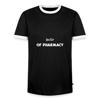 Docteur en Pharmacie - Docteur - T-shirt contrasté Homme - noir/blanc - Devant - AI Model Female 172 light (172cm) & AI Model Male 178 light (178cm)