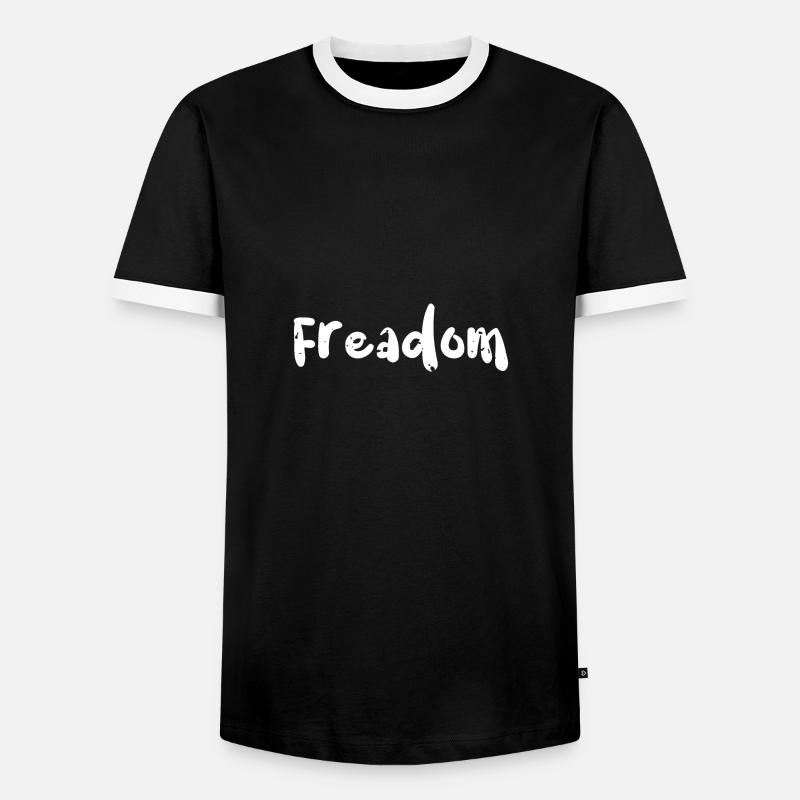Freadom - Reading - Männer Kontrast-T-Shirt - Schwarz/Weiß