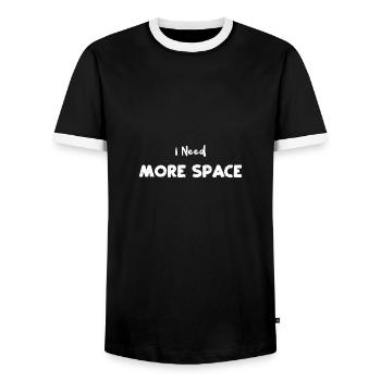 I Need More Space - Science - Men's Ringer Shirt - black/white - Front - AI Model Female 172 light (172cm) & AI Model Male 178 light (178cm)