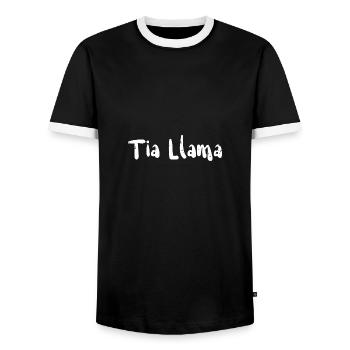 Tia Llama: tante - T-shirt contrasté Homme - noir/blanc - Devant - AI Model Female 172 light (172cm) & AI Model Male 178 light (178cm)