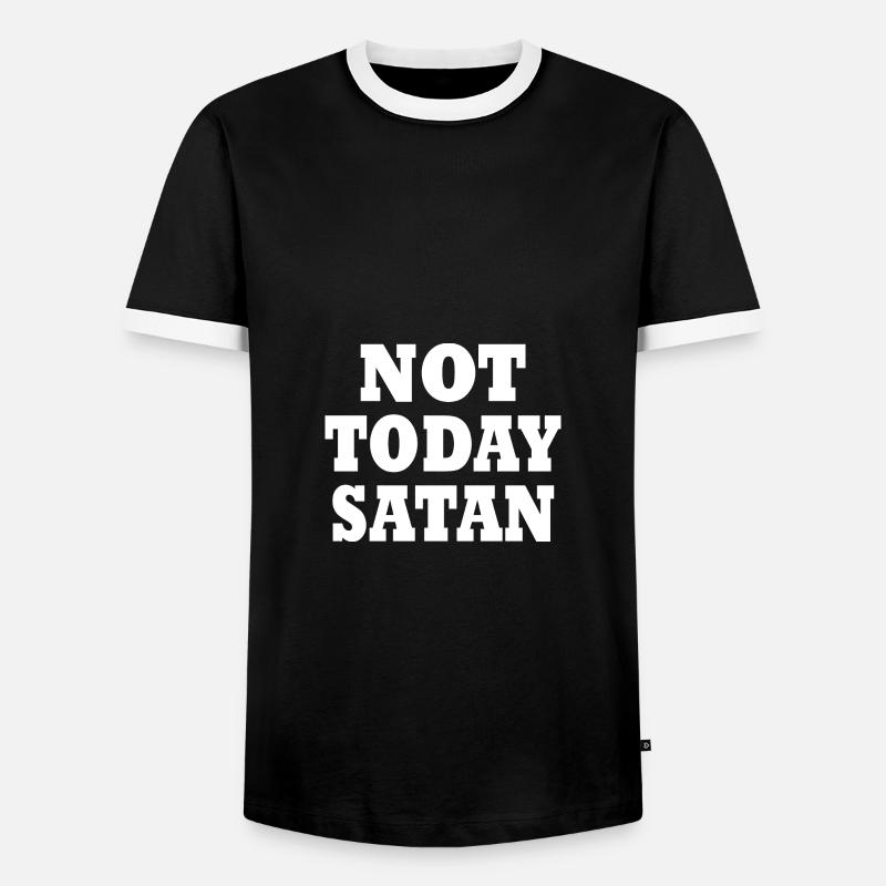 Not today satan - Men's Ringer Shirt - black/white