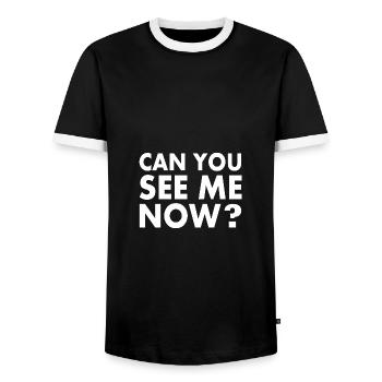 Can you see me now - T-shirt contrasté Homme - noir/blanc - Devant - AI Model Female 172 light (172cm) & AI Model Male 178 light (178cm)