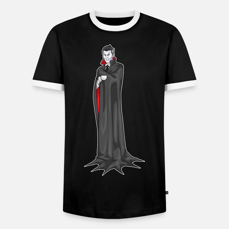 Vampire Halloween Coffee - Men's Ringer Shirt - black/white