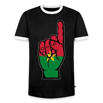 Drapeau du Burkina Faso numéro 1 - T-shirt contrasté Homme - noir/blanc - Devant - AI Model Female 172 light (172cm) & AI Model Male 178 light (178cm)