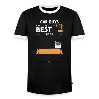 Car Guys Make The Best Dads - Men's Ringer Shirt - black/white - Front - AI Model Female 172 light (172cm) & AI Model Male 178 light (178cm)