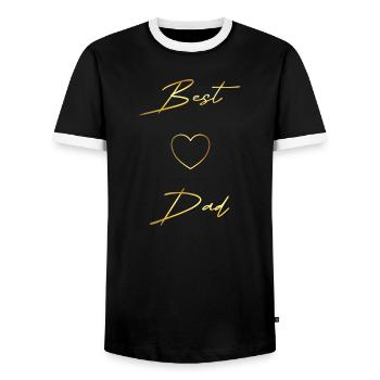 Meilleur design doré pour papa - T-shirt contrasté Homme - noir/blanc - Devant - AI Model Female 172 light (172cm) & AI Model Male 178 light (178cm)