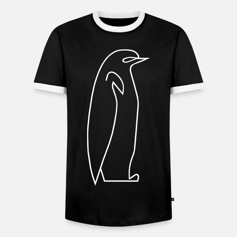 Penguin - Men's Ringer Shirt - black/white