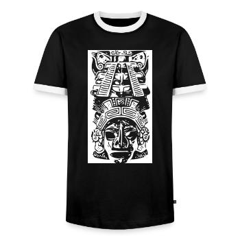 La culture Maya - T-shirt contrasté Homme - noir/blanc - Devant - AI Model Female 172 light (172cm) & AI Model Male 178 light (178cm)