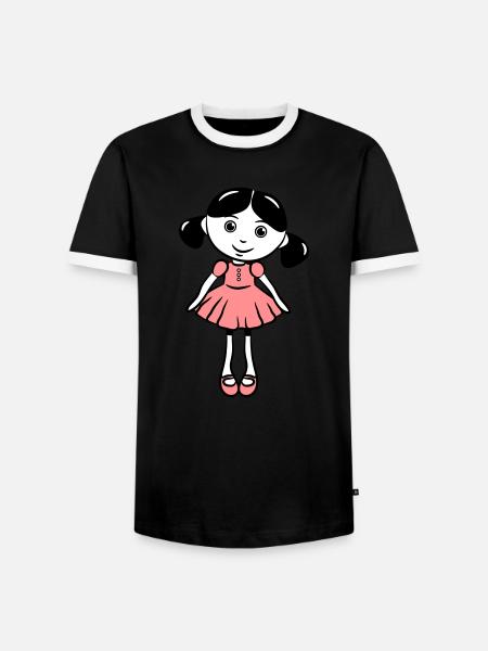 Puppe süss nett - Männer Kontrast-T-Shirt - Schwarz/Weiß