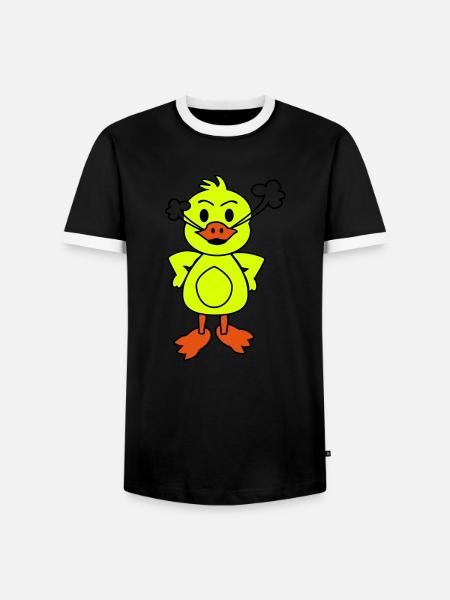 Wütende Ente - Männer Kontrast-T-Shirt - Schwarz/Weiß