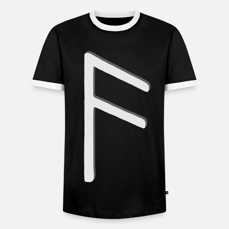 Futhark Runic Alphabet Ansuz - Men's Ringer Shirt - black/white