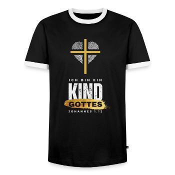 Kind Gottes Gold - Männer Kontrast-T-Shirt - Schwarz/Weiß - Vorne - AI Model Female 172 light (172cm) & AI Model Male 178 light (178cm)