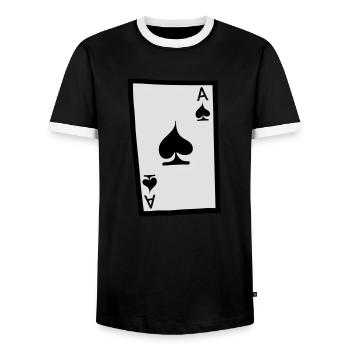 Ass (Pik) - Männer Kontrast-T-Shirt - Schwarz/Weiß - Vorne - AI Model Female 172 light (172cm) & AI Model Male 178 light (178cm)