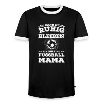 Fussball Mama - Männer Kontrast-T-Shirt - Schwarz/Weiß - Vorne - AI Model Female 172 light (172cm) & AI Model Male 178 light (178cm)