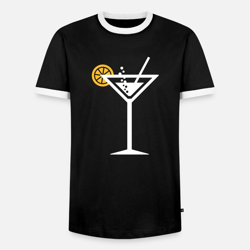 Cocktail - Männer Kontrast-T-Shirt - Schwarz/Weiß