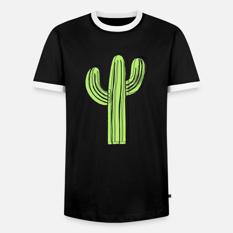 cactus - Men's Ringer Shirt - black/white