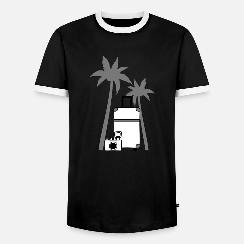 Camera Suitcase Palme - Men's Ringer Shirt - black/white