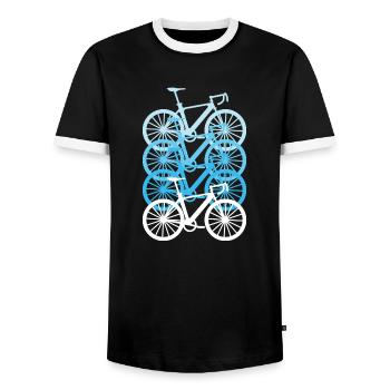 Bike - Men's Ringer Shirt - black/white - Front - AI Model Female 172 light (172cm) & AI Model Male 178 light (178cm)